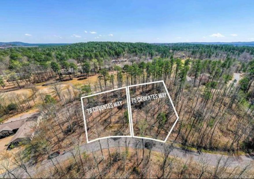Premier golf course location on Ponce De Leon course with amazing view potential from this gently sloped lot, perfect for a walk-out basement custom home.  Having the lot next door also for sale is a rare find these days in Hot Springs Village.  Great opportunity to build awaits! ***This lot along with 75 Cifuentes  (also for sale)  would give you the extra land for placement of a beautiful home with some extra privacy & space.   Ask me about some quality Hot Springs Village local builders.     Hot Springs Village offers other golf courses also within minutes of this place, along with our largest lake-Lake Balboa & marina, restaurants, medical, farmer's market, churches, hiking/walking trails and so much more.  Also, our area ia a security-gated community.  Ask me about the first-time buyer fee charged by our Property Owners Assn.