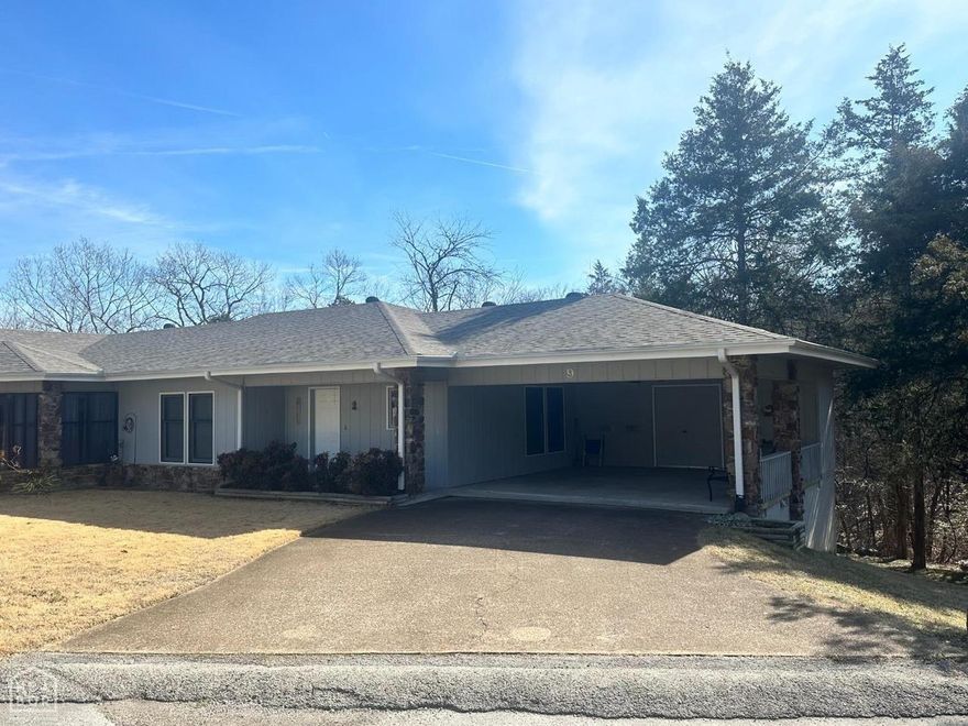 Well kept 2 bedroom, 2 bathroom condo in Cherokee Village close to the Southfork River. The back deck is the jewel of the property with a great view of the river and within earshot of the relaxing sound of the creek that runs along the property. The condo has hardwood flooring throughout, other than the kitchen and the second bedroom. The living room is spacious and is open to the dining room. There is a laundry room and tons of storage for a condo. Underneath the condo there is door access to a storage area. This area is around 250 square feet and is perfect for storing all of your toys for the river.