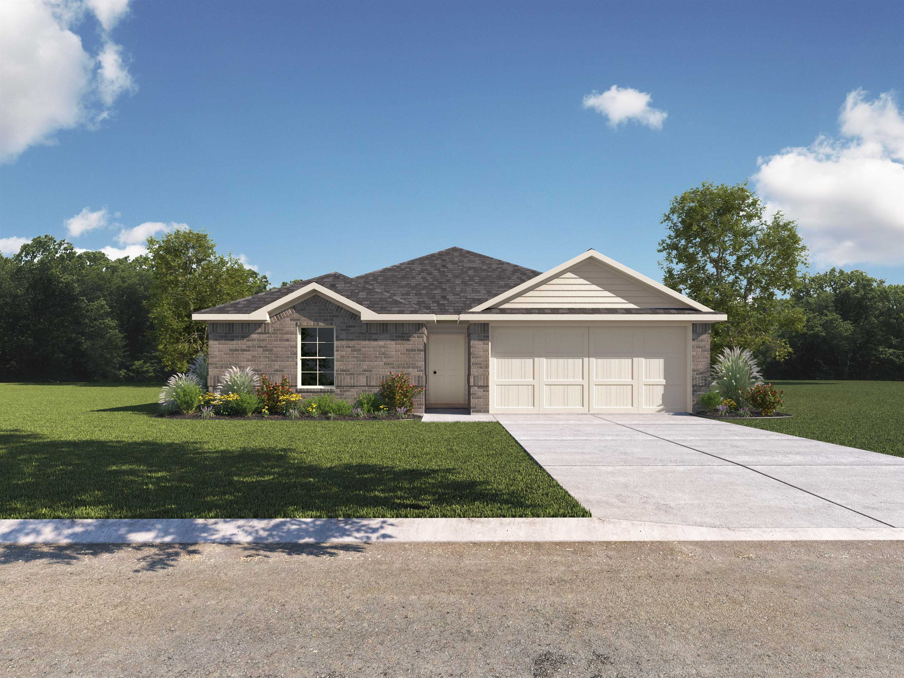 Beautiful Bellvue plan with 3 Bedrooms, 2 baths, and a 2-car garage! These homes feature LVP flooring with carpet in the bedrooms and closets! Kitchen has 36-inch cabinets with granite kitchen countertops and an undermount kitchen sink! LED Lighting throughout! Primary bedroom with have a walk-in shower, granite counters and a walk-in closet! Brick exterior with Hardie® siding per plan and Architectural shingles. Covered patio per plan. Programmable thermostat! Special Builder warranty. Ask for details. Photos may be renderings/stock photos! HOA fees will be used for management. HOA/POA dues are not yet determined, the amount is estimated.