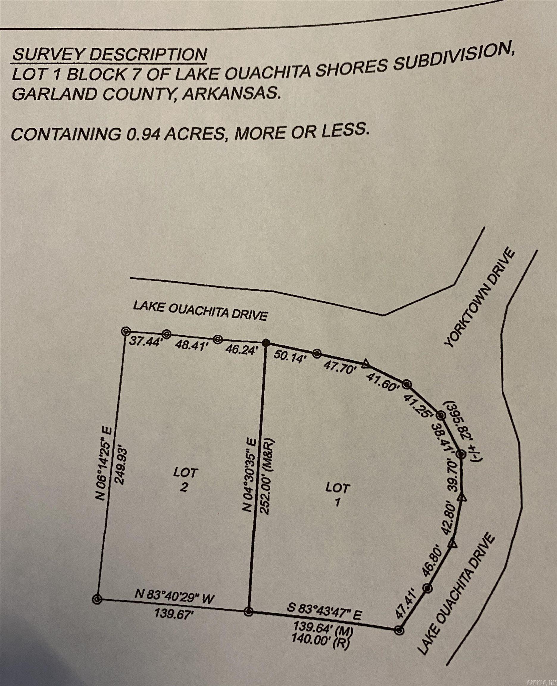 Lake Ouachita Shores - Land