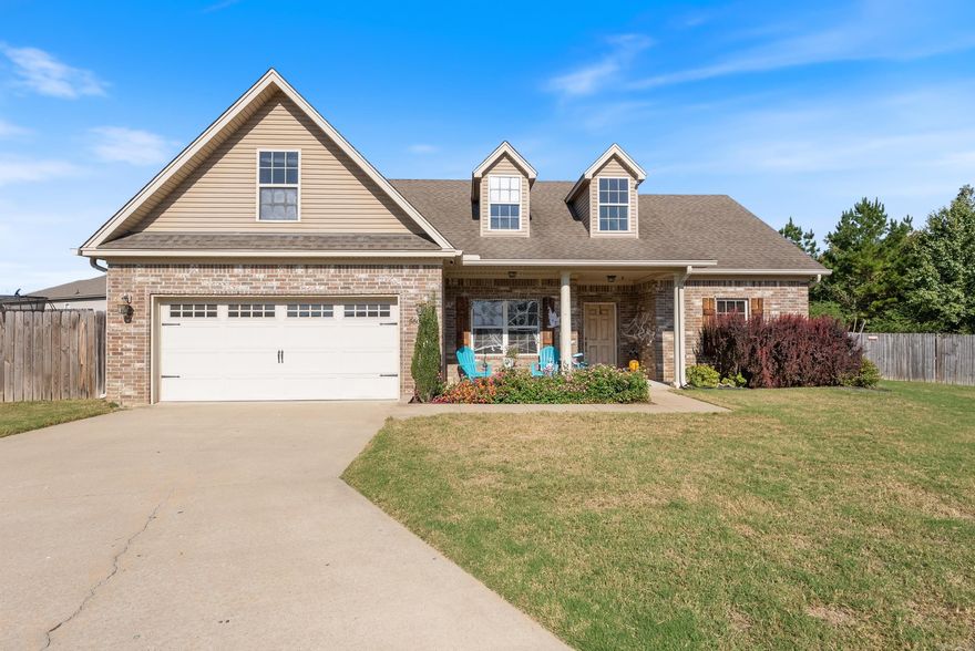 This charming 2,159 sq. ft. home is perfectly nestled in a peaceful cul-de-sac, just minutes from Parkway Elementary. Featuring 3 bedrooms plus a spacious bonus room, this home offers both comfort and functionality. Step inside to find crown molding, hardwood floors, and a great room with a cozy fireplace accented by tumbled marble tile and custom built-ins. The open floor plan seamlessly connects the kitchen, dining, and living areas—ideal for everyday living and entertaining. The primary suite is conveniently located downstairs and features an ensuite bath with double vanities, a jetted tub, and a walk-in closet. A half bath is located just off the kitchen for guests’ convenience. Upstairs, you’ll find the additional bedrooms, a full bath, and a versatile bonus room—perfect for guests, a game room, or a home office. Step outside and enjoy your private backyard oasis, complete with a pergola, IN-GROUND HEATED POOL with a new liner and tanning ledge installed in 2024, and beautiful iron fencing with lush landscaping. The backyard also features a play set that can convey, making it a perfect space for both relaxation and play.