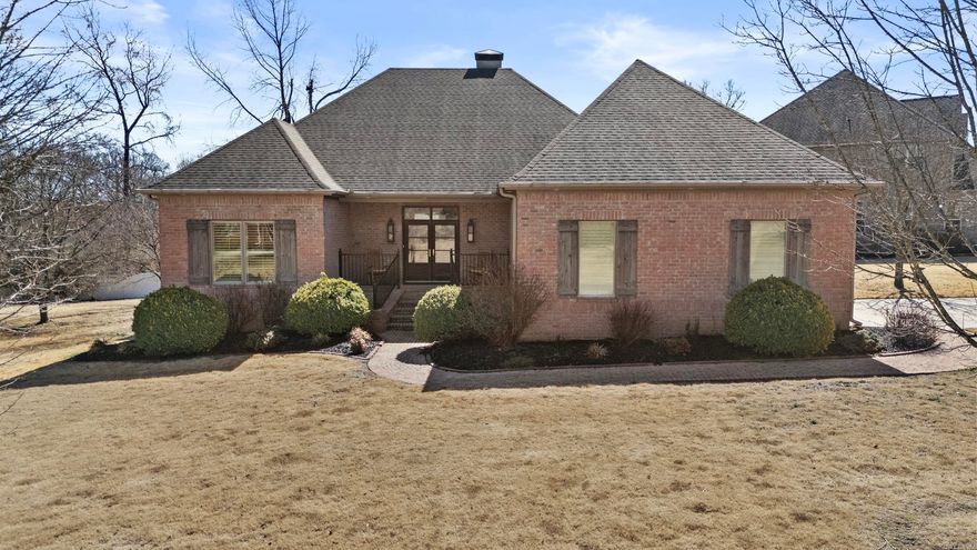 Stunning Custom Home in the highly sought after River Oaks Subdivision.Every detail has been thoughtfully designed in this beautifully crafted custom home located in a golf course community. The gourmet kitchen is a chef’s dream, featuring custom cabinetry, high-end appliances, granite countertops, a SubZero refrigerator/freezer, a six-burner gas cooktop, double ovens, a built-in microwave, a two-drawer dishwasher, and an ice maker.The open and split floor plan boasts 10-foot ceilings and elegant Teak hardwood flooring throughout, seamlessly connecting the kitchen, breakfast area, living room, and dining room. High-efficiency Marvin windows, custom shutters, and designer drapes enhance the home’s warmth and energy efficiency. The primary suite includes a cozy sitting area, a spacious walk-in closet with built-ins, and a luxurious bath.Exterior highlights include a brick-laid walkway and porch, a sprinkler system, insulated under-house storage, and an oversized garage with additional storage. A central vacuum system adds convenience, making maintenance effortless. Agents see remarks, video tour & Spec sheet.