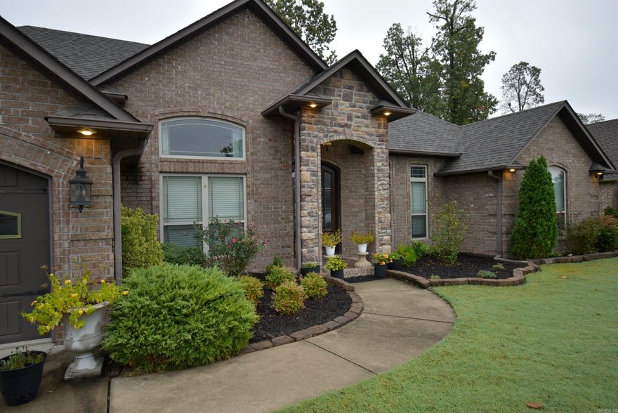 Elegant Home in Carriage Hills – Where Style Meets Comfort! Location: Newest phase of Carriage Hills, just south of Paragould. Utilities: Full city utilities with suburban charm.  Curb Appeal: Rock pillar entrance and 12' foyer create a grand first impression!  Interior Highlights:  Open floor plan connecting dining, kitchen, and living areas,  Crown molding in social spaces,  Security alarms on all windows,  Custom stained & etched concrete floors with hand-scraped engineered wood accents.  Kitchen Features: Granite countertops and double convection ovens,  Custom pull-out drawers for easy storage,  Open dining space perfect for entertaining.    Bedrooms & Bathrooms: Four spacious bedrooms,  Large closets with built-in shelving,  Wide hallway including two extra closets,  Tall windows offering abundant natural light.   Bonus Room (above garage):  Ideal as a game room, office, hobby area, or guest suite.  Equipped with a mini-split HVAC unit (installed 2022)   Recent Improvements: New roof (2023),  Wrought iron fence with three gates and open backyard view,  22’ above-ground pool included...  This home offers elegant design, comfort, and safety!