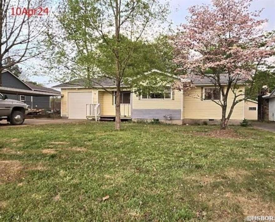 MENA... 3BR 1 bath $55,000!! level with fenced bkyard, 1-car garage plus free standing carport, small front porch, lg stg building, some wood flooring, C-H/A, public utilities, LR/small dining area plus kitchen - all appliances convey including refrigerator; Seller does NOT pay customary clsing costs to incl title ins, termite, survey, Home warranty, repairs or clsing costs... this property may qualify for Seller  Financing (Vendee); if property qualifies, only buyer may speak w/loan officer; if property built prior to 1978, lead base paint potentially exist - sold AS-IS