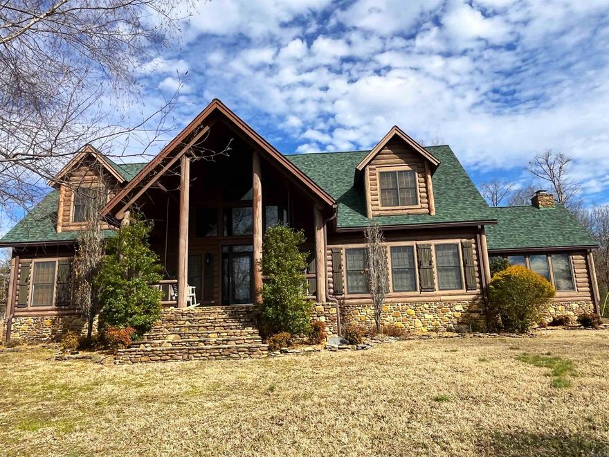 If you've been searching for a lodge style home in a private setting with no close neighbors, then look no further. The home contains 3542 sq/ft and was built in 2007 by one of the best craftsmen in this area. Each feature was designed and built by the builder. If attention to detail and custom features are your thing, you must visit this home. The main level features a rustic front entry with large beams and lots of windows, spacious living area, gourmet kitchen with all appliances, large master bedroom, custom master bath with propane fireplace, a bonus room with indoor grill and woodburning fireplace, laundry room and mud room. The custom features continue as you go upstairs. There's a spacious sitting area, two large bedrooms and two baths. Each of these bedrooms have an alcove for extra sleeping areas. A two car garage is at the rear of the home. Out back is a 24x48 building the sellers have started to finish out. It has a bathroom, mini-split and some kitchen cabinets. It's really a blank canvas for the new owners. The 9.1 acres are mostly wooded with beautiful views. This property is a must see to be appreciated. All of this less than 4 miles from Mountain View.