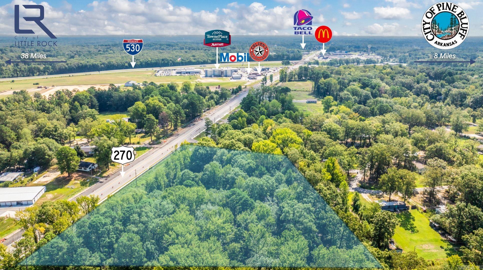 PRIME DEVELOPMENT OPPORTUNITY: 3.5 Acres with Highway 270 Frontage Unlock unlimited potential with this exceptional 3.5± acre commercial development site located directly on US Highway 270. Boasting an impressive 554' of highway frontage, this property offers unparalleled visibility and access just a half-mile west of Interstate 530. Situated outside the city limits of White Hall, this parcel is free from any zoning restrictions, offering maximum flexibility for your next project. The strategic location is ideal for high-traffic businesses such as a modern gas station and convenience store, a much-needed mini-storage facility, a quick-service restaurant, or a retail center. The combination of high visibility, easy interstate access, and development freedom makes this a rare and valuable opportunity.