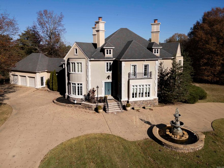 Step into a world of timeless elegance in this 5,402 square foot Searcy estate. The grand entrance, adorned with marble columns and a stunning fireplace, sets the tone for the luxurious interior. The kitchen is a culinary enthusiast's dream, featuring Jenn-Aire built-in appliances that combine functionality with sleek design. These appliances ensure that every meal preparation is an effortless experience. Complementing the main kitchen area is a butler's pantry, providing additional storage and workspace. The living room exudes elegance with its European-imported mantle. This exquisite piece pairs beautifully with the ornate fireplace. In the living room and foyer, the ceilings soar to an impressive height of 20 feet. Throughout the rest of the house, the ceilings maintain a more standard height of 10 feet. One of the standout features of this home is the inclusion of ceiling frescoes in the great room and formal dining room. This exquisite home, perfectly situated just off the 7th tee of the Searcy Country Club. The fountain was also imported from Europe. There is an in-ground pool. Check out the attached narrative for more information! Agents, please see remarks.