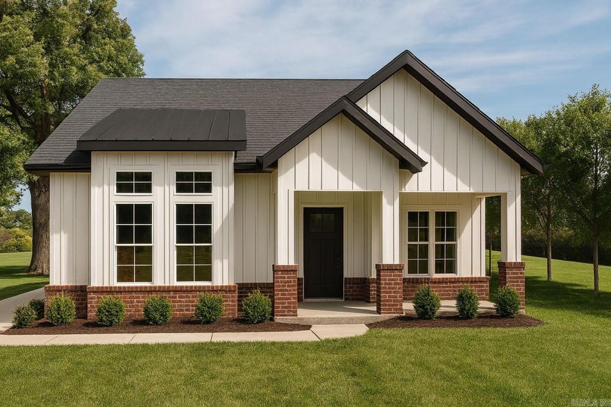 This beautifully designed 3BR/2BA new construction home is packed with thoughtful features and timeless finishes throughout. Inside, you’ll find fully tiled bathrooms with double sinks, including a master bath with a sleek stand-up shower. The living room showcases a gas log fireplace, wood beams, and a built-in coffee station, creating a warm and inviting space. The kitchen is a true highlight with quartz countertops, stainless steel appliances, a gas stove with pot filler, pantry, and a formal dining room perfect for gatherings. Durable LVP flooring runs throughout the home, with added conveniences like a dedicated laundry room with sink and a mud room area. Outside, enjoy the covered back porch with its own gas fireplace—perfect for relaxing or entertaining—and a detached studio apartment complete with a full bath and kitchenette, ideal for guests, extended family, or a private workspace. Act now to collaborate with our builder and make this home uniquely yours! Photo is a rendering of the final look. Agents: See remarks.