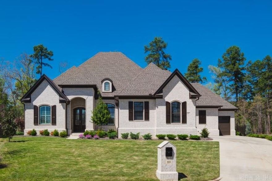 Custom build in Chenal Valleys Exclusive Miramar neighborhood. Home features 4 BRs on the main level (master suite, guest suite, and 2 BRs share same bath.) & a bonus room upstairs to finish out this split floor plan. Custom kitchen includes: soft close cabinets & doors throughout, built-in spice racks, knife holders, granite counter tops w/beveled edge,SS farm sink, pot filler,gas cook top,& upgrade GE profile appliances finish out this kitchen. Cedar screened in porch with FP overlooks pool & green belt.