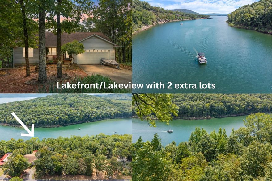 Wake to sweeping Greers Ferry Lake views from this peaceful retreat above Lynn Creek. Enjoy morning coffee on the covered deck, gather with friends around the stone firepit at sunset, and launch your boat just down the road—about 5 minutes to Fairfield Bay Marina. The walk-out basement is ideal for a workshop and storage, and extra luxury vinyl plank flooring for the bedroom conveys. The music room could easily be converted back to a third bedroom.  Two additional lakefront/lakeview lots are included, giving you elbow room today and potential for a future shop or outbuildings. These lots could also be used to build an additional home. You’re minutes to Indian Hills and Mountain Ranch golf courses and the amenities of Fairfield Bay—ATV trails, pickleball, tennis, and miles of hiking. It’s a hike to the shoreline, but the big-water and Lynn Creek views make every day feel like vacation. Panoramic views of Greers Ferry Lake.  Schedule your appointment to see this home.  Additional lots could be sold if not needed but they are currently replatted into one lot providing 1.76 acres.  Buyers would need to contact corp of engineers to get path permitted for new owner.