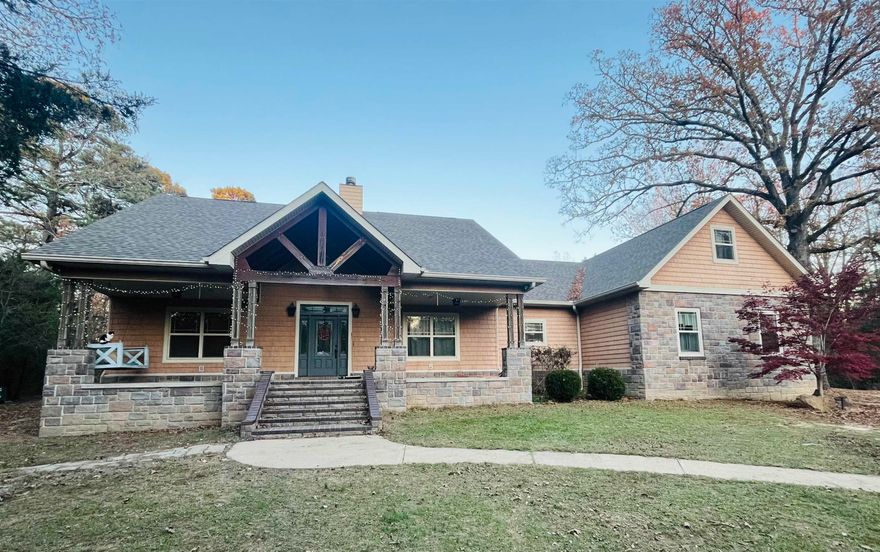 Fall in love with this beautiful, custom built 3 bedroom 2 bath home in Ouachita School District.  Built in 2009, this home features an open concept floor plan, pantry, office, gorgeous fireplace, a safe room and 2 upstairs bonus rooms.  Sitting on 4 acres, with a creek, you can enjoy the natural beauty of this home nestled off the road for privacy.  You won't find another one like it!  Schedule a personal tour today.