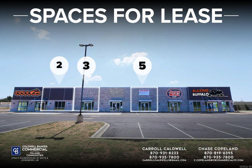 Now leasing! This brand-new retail strip center is prominently positioned within the growing Southern Hills mixed-use development in Southwest Jonesboro. Strategically located along U.S. Highway 49 with high visibility and direct frontage, this property benefits from an impressive 25,000 vehicles per day, making it an ideal destination for high-traffic retail, dining, or service-based tenants. With easy access to I-555, this center offers outstanding regional connectivity and convenience for both local residents and commuters. Currently in the lease-up phase, the space is perfect for businesses looking to join a dynamic, modern development surrounded by residential communities, additional retail, and other commercial offerings.
