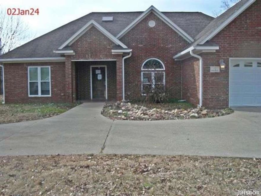 GLENWOOD.. brick 3BR 2 bath $242,000!!! 2309 sf on level 1.73 acres, concrete circle driveway, bonus room with access to back yard & wall of windows for great natural views & wildlife, large laundry room with cabinets; wbfp in spacious LR/DR combo; plenty of room to add garden spot, stg bldg(s), workshop or other improvements; River View Estates does have restrictions in their rules & regulations; Seller does NOT pay customary clsing costs to incl title ins, termite, survey, Home warranty, repairs or clsing costs... this property may qualify for Seller Financing (Vendee); if property qualifies, only buyer may speak w/loan officer; if property built prior to 1978, lead base paint potentially exist - sold AS-IS