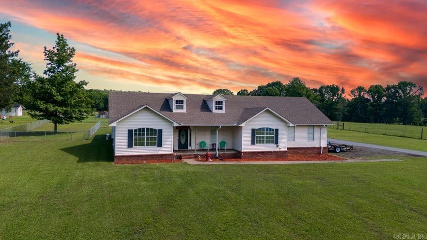 Spacious country living just outside of Conway City limits! Nestled on a peaceful low traffic street on 2 ac., this beautiful 3-bedroom, 3-bathroom home offers approximately 2,875 sq ft with plenty of room to spread out! Conveniently located close to shopping, restaurants, and everyday amenities while still enjoying a quiet, rural setting.  Inside you'll find a large family room with a cozy fireplace, beautiful kitchen with granite countertops, separate dining area, and a split floor plan with the private primary suite situated on its own end of the home. The two additional bedrooms are generously sized. A huge man cave/game room with its own full bathroom offers endless possibilities for entertaining guests, hobbies, or a second living area. Enjoy the fully fenced backyard, perfect for animals or pets! There is a chicken coop along with established fruit and garden additions including 3 peach trees, a pear tree, blackberry plants, and mature grapevines. The backyard features an in-ground pool perfect for summer fun, however the pool does have a leak and sellers do not wish to make repairs. Seller is offering $5,000 in concessions with acceptable offer! AGENTS, PLEASE SEE REMARKS!