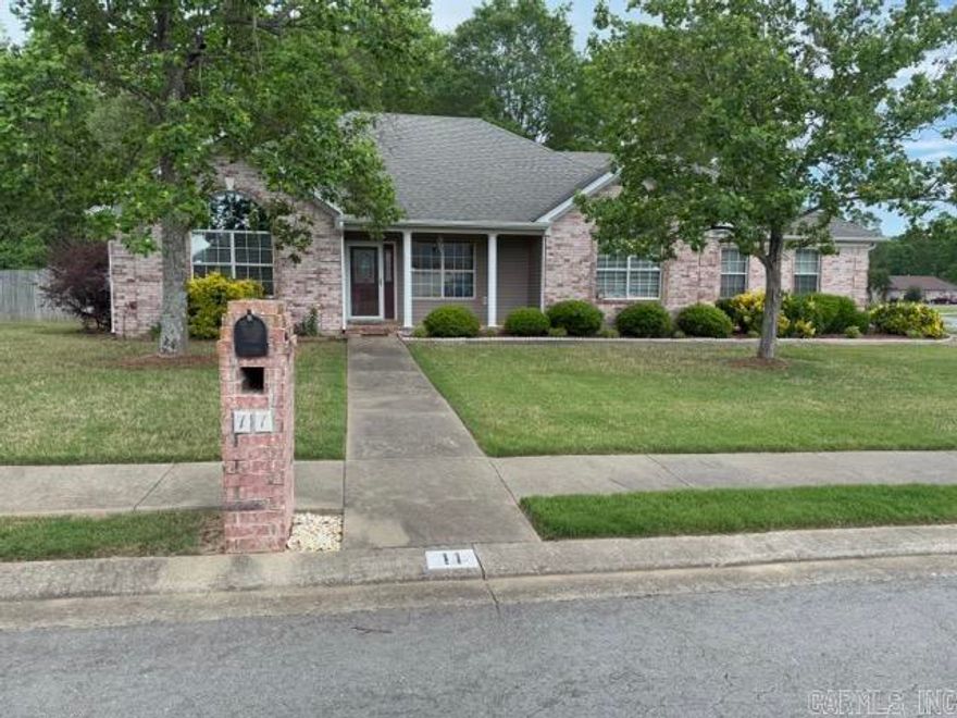 This beautiful four bedroom home is nestled on a corner shaded lot in the popular Magness Creek subdivision.  It is just minutes from Magness Creek Elementary School.  The fourth bedroom can be nicely transformed into an office.  This home features a large living and dining area.  It has a corner gas log fireplace in the living room.  New LVP flooring is throughout the home. Plenty of cabinetry is available in the kitchen as well as a walk in pantry and laundry room. The master bedroom is spacious with a cathedral ceiling.  The master bath features two walk in closets, double sinks, and a jetted tub/shower.  Additional bedrooms have step in closets.  The backyard has a storage building, nice shade trees, and a new concrete patio built in 2023.  The side entry double garage is spacious.  Roof 2017  A/C 2013