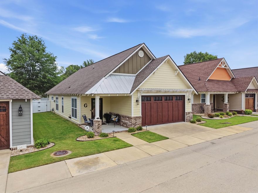 Beautiful Craftsman style home, well maintained 2-bedroom, 2-bath located in a well-established 55+ gated community in West Midtown Conway. Functional layout with lots of natural light and comfortable living spaces throughout. Wood flooring, solid surface counters, stainless steel appliances and an open kitchen/living room area with ample cabinetry and workspace. Oversized pantry, open showers, and lots of closet space. Imagine leaving town for awhile and not having to worry about the yard! You get that here year round! And if you enjoy the outdoors you can relax on your covered front or back porch! There's easy access to the walking/biking trails, Conway Hospital and Conway Regional Health and Fitness, doctors, restaurants, and major roadways.  There is a community clubhouse and pond that can be used by the residents for those moments where you have extra visitors!   **agents see remarks**
