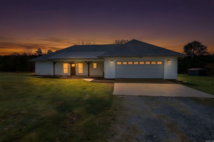 Welcome to Green Plains Road—where the name truly says it all. Surrounded by wide stretches of green pasture and open skies, this 3-bedroom, 2-bath home  on approx. 12 acres offers the kind of country lifestyle that’s getting harder to find.  Built in 2018, the home features a well-maintained, modern layout with an open-concept living, kitchen, and dining area designed for both everyday living and easy entertaining. An upstairs bonus room adds flexible space, and a built-in safe room provides added peace of mind.  Set on fenced pastureland, this property is ready for livestock or a small ranch setup. A stocked pond offers opportunities for fishing or relaxing outdoors, while a seasonal creek adds to the natural charm. Take it all in from the back porch—perfect for slow mornings and unwinding evenings.  The 30x40 insulated shop with automatic garage doors and a covered porch provides excellent space for equipment, hobbies, or business use. A separate shed offers additional storage for tractors or tools.  Combining newer construction with usable land, functional improvements, and a true farmhouse feel, this property offers space, versatility, and a setting that’s hard to replicate.