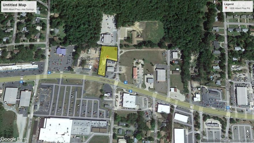 Large level vacant land near stoplight intersection with Albert Pike (US Hyw 270) frontage plus additional ingress/egress from Masters Place side street. Zoned Commercial with all city utilities at the property. Property to have deed use restrictions preventing competition with Hot Springs Sod.