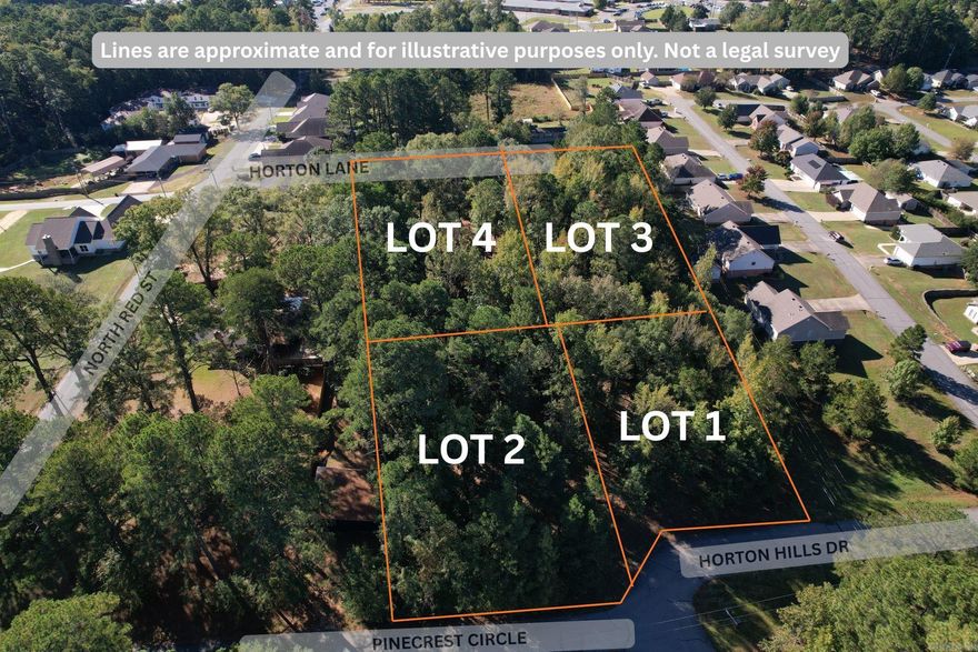 .5 acre lots inside city limits, no restrictions, zoned residential, access to property from Horton Lane gravel road. Lot 3 or 4. There is an old well on the property on Lot 3. Mobile homes, barndominium, house, tiny house, are allowed! Property lines in the photos are approximate. Multiple listings on MLS numbers 25042154 25042158 25042163 25042164