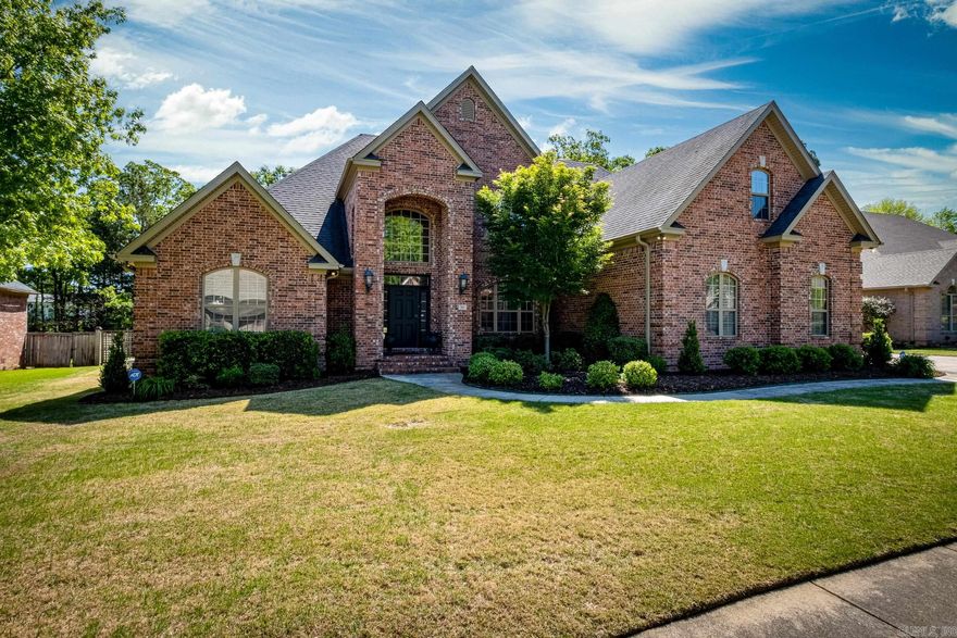 Stunning!  This home nestled in well-designed Chenal Valley has so much to offer. Formal living room, dining room, hearth room, bonus room and study. The kitchen boasts Granite slab counter tops, pantry, coffee bar, gas cooktop, double wall ovens, microwave, and breakfast nook..  The large primary bedroom (with deck access) bath has double vanities, soaking tub, and walk-in shower.  All three en suite guest rooms have full baths. A large deck overlooks the spacious backyard. A side entry 3 car garage and whole house generator.  Agents please see remarks.