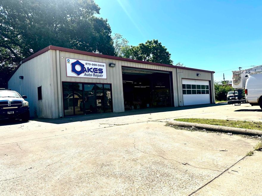 If you are looking to expand your current automotive business, or even considering having your own shop, don't let this one pass you by. At thirty five hundred square feet, this building has a total of eight bays of which six already have the auto lifts in place, and two open shop areas when lifts are not required, with sixteen foot outside walls that will accommodate large trucks. This shop has three twenty two foot doors for easy entry. Also, you will find a large customer waiting room, office, parts room, kitchen area, and two restrooms. You will find approximately three hundred and thirty extra square feet of upstairs storage for large parts. This shop has great potential for drawing business, and a great place to grow your business.