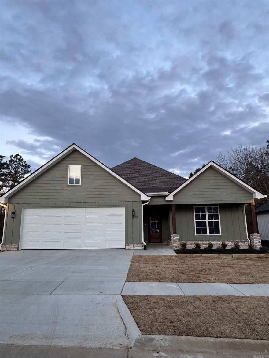 Take a look at this beautiful Craftsman-style home situated in a highly sought-after neighborhood in Bryant! You'll find custom designer touches throughout the residence, creating a perfect mix of elegance and functionality. Its excellent location also means you're just a short walk away from the neighborhood pool.  Picture yourself unwinding on the inviting front porch and taking advantage of the local weekend farmers market. This home boasts a thoughtfully designed layout with an open kitchen and living room filled with natural light, all while backing up to a secluded greenbelt and a spacious backyard.  Come see it today!