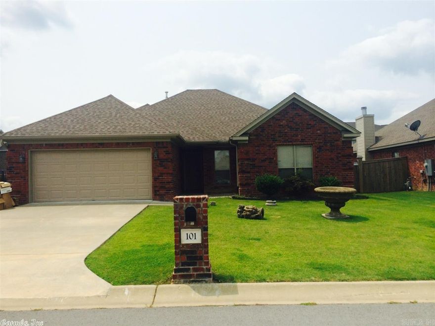 New flooring & New paint... Bright open great room with wood burning fireplace... 10 Foot ceilings... Spacious kitchen with stainless steel appliances... Separate master bedroom... Master bath includes double vanities, separate tub & shower and his & her walk-in closets... Laundry room... 2 Car garage... Covered patio in fully fenced back yard.  *$500 Non-Refundable Pet Fee*  Owner/landlord is a licensed real estate broker in Arkansas