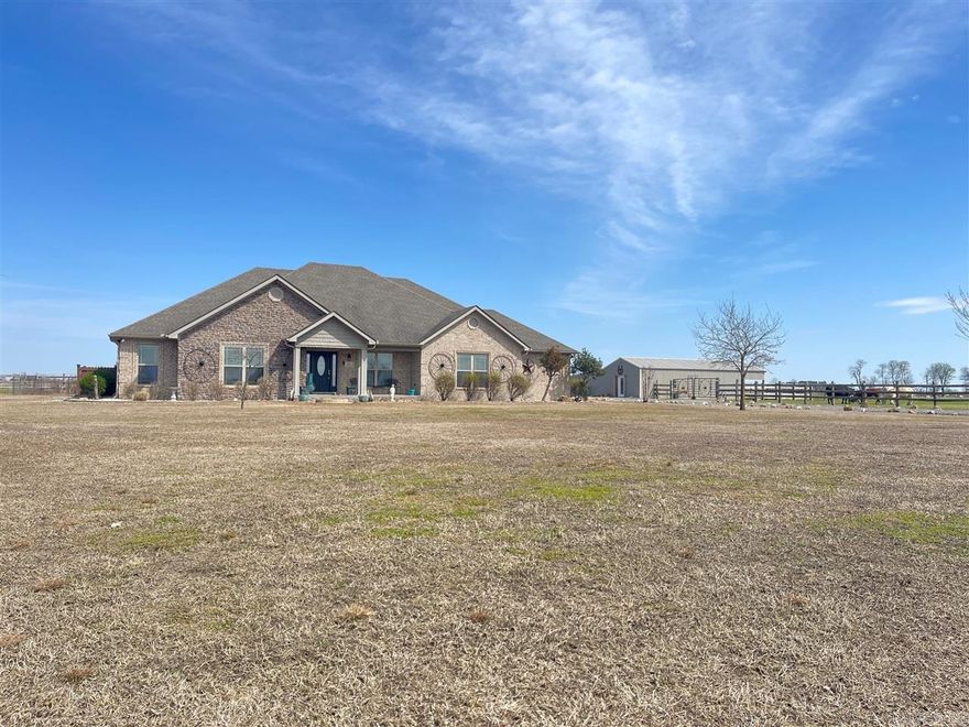 One of a kind!!!    Check out this beautiful custom-built home in the country! This home features 3 large bedrooms and 3 bathrooms. This home is less than 10 years old and sits on +/- 36 acres that is currently fenced for livestock. There are several livestock barns on the property as it is currently a working cattle farm. Cool off in the huge in ground pool this summer after a long day working the farm. This home was built with entertaining in mind and was built to last a lifetime. Don't miss this oppurtunity to own your own ranch.