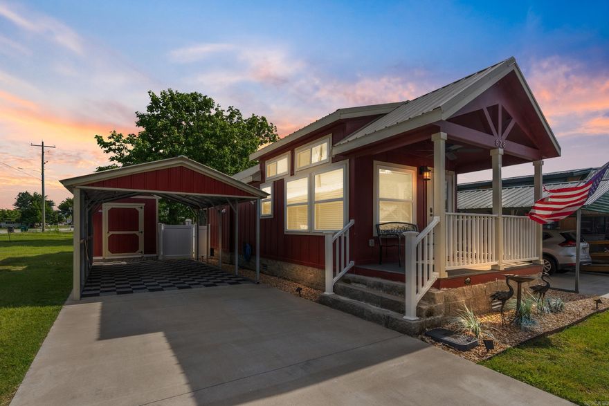 *Seller has been relocated, and price has been drastically reduced for an immediate sale!* Thoughtfully designed by Platinum Cottages, this cozy yet spacious 1-bedroom home blends luxury, comfort, and simplicity—without the maintenance. Enjoy a full bath with walk-in shower and premium automated bidet, a dream kitchen with full-size appliances, LG front-load washer and dryer, and smart storage throughout. Built on a permanent concrete block foundation with durable cement board siding, metal roof, and double-pane windows, it’s made to last with minimal upkeep. High ceilings, LED lighting, dual split-system HVAC, and abundant natural light create a bright, energy-efficient space year-round. Outside, you'll find a matching 8x12 utility building, garden shed, backyard deck, covered carport, and a fully fenced yard with pet-friendly vinyl fencing. Best of all, lawncare is included (fenced area excluded), so you can truly relax. Whether you're downsizing, simplifying, or just seeking a peaceful, stylish retreat, this home offers it all—priced to sell fast, don’t miss your chance! All reasonable offers considered!