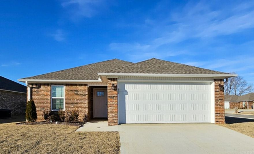 Brand new construction for LEASE! Located in the Jonesboro city limits but in the Brookland School District! All electric, 3 bedroom & 2 bath one-level on a corner lot. Luxury vinyl plank flooring in the main living areas, bath & laundry room and plush carpet in the bedrooms. Double garage and covered patio. **Application Required** No Pets and No Smoking Policy ** $1600/Month Rent and $1600 Security Deposit.