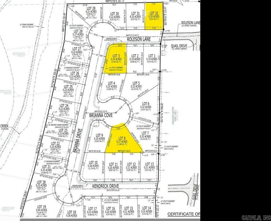 Residential corner lot in Creekwood Addition.Great location on southwest side of Jonesboro. Ready to build on.