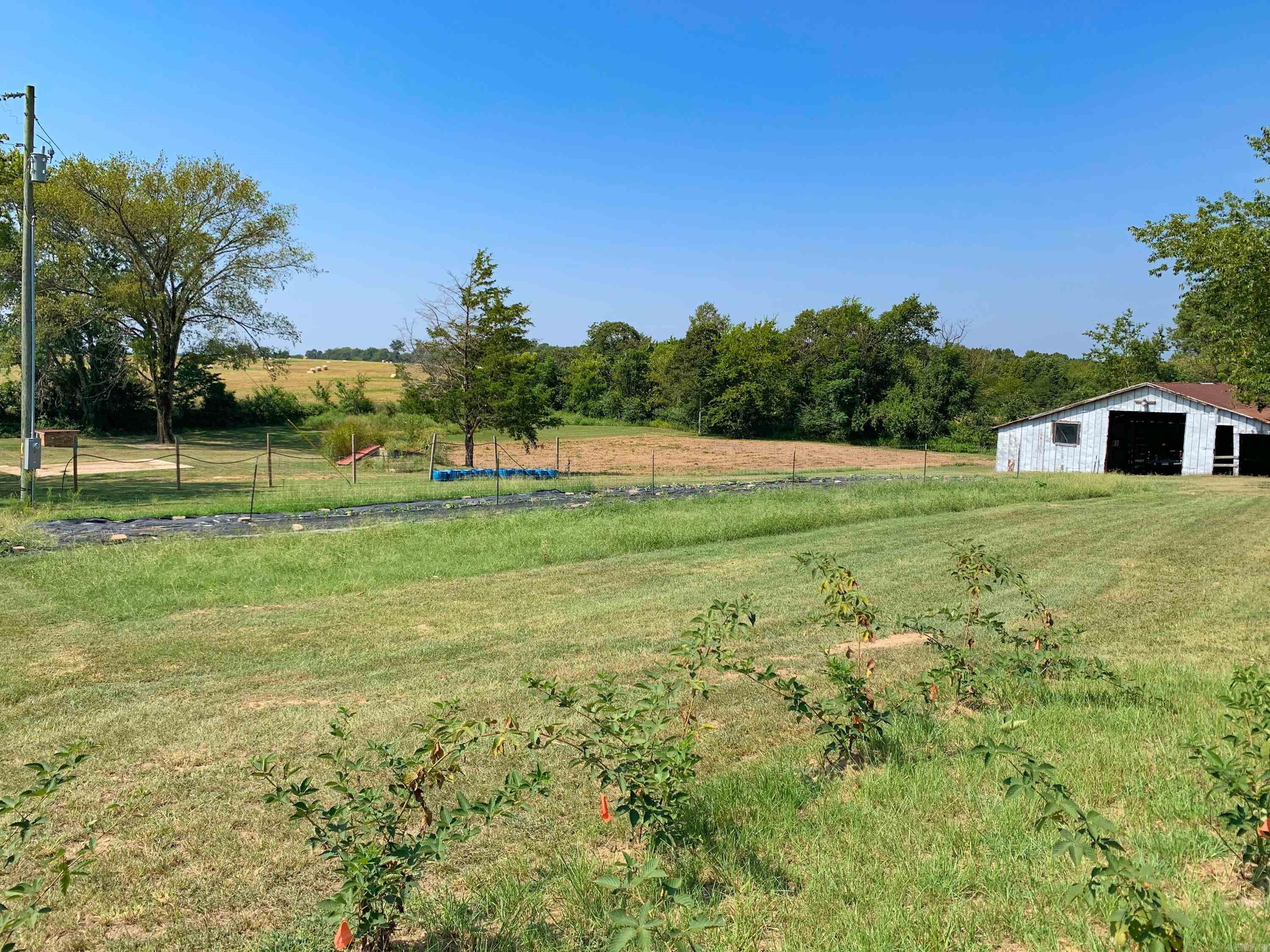 This two-acre property is just five minutes north of Greenbrier, and it has so many amenities! There is a functioning water well with a new submersible pump. The well water is trenched to spigots at two garden patches, as well as the large barn. The northern garden patch produced hundreds of pounds of produce this summer. It is planted back, and if you purchase it quickly enough, you will be able to pick loads of fall veggies! There are 100 two-year-old asparagus plants along the fence, as well as fourteen thornless blackberry bush varieties that were cultivated by the University of Arkansas. Near the front of the property, thick red and white clover was planted for a pollinator patch. Electric service is already on the property. Public water is also available and can be hooked to. Fiber internet runs along the road. There is also an older storm shelter and carport pad where an old house burned down. Inside the barn, there is a small, insullated "cool room" where you can hide out in the AC to take breaks. This would be a perfect location to build a home, start a roadside veggie stand, or use for a mini homestead. Minerals owned by Seller will convey and are producing small amount.