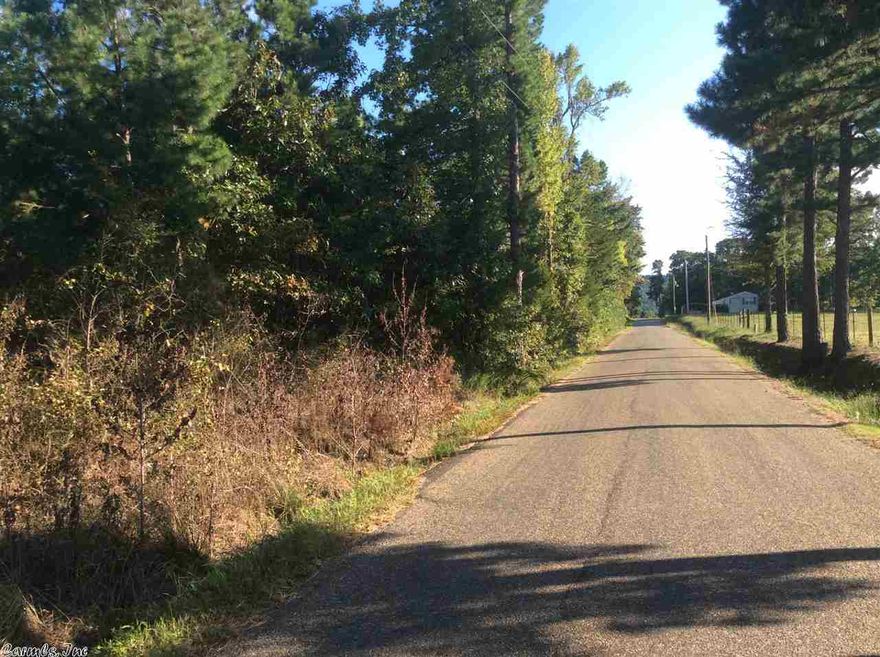 This is a level tract of land ideal for building sites.  Located just outside city limits of Mena.  Could be easily cleared.  660 feet of paved road frontage, city water available.  Very convenient location to town.