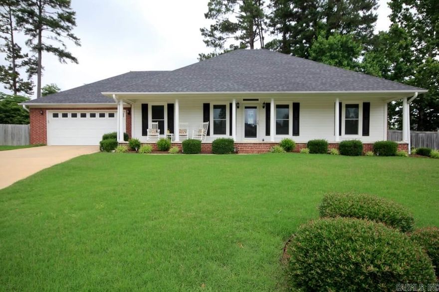 Immaculate 1 story, open floor plan on quiet cul-de-sac! Great for families and entertaining. All new windows throughout!  Great Rm w/ fireplace is open to eat-in kitchen area looking out onto large, level backyard w/ covered patio and ceiling fan. Master Suite is separate from other 2 bdrms & has been updated. New vanity & fixtures in hall bath with tub/shower. Mud room off garage & extra storage. All New in 2015 -  Heat & Air, Hot water tank & backyard storage building.