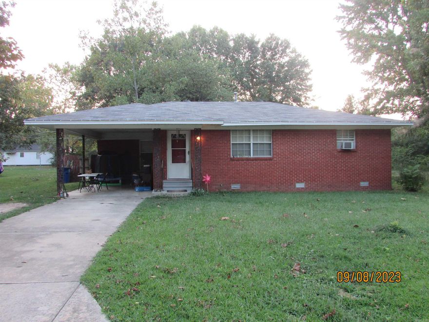 Even in todays market you can own this cutie cheaper than paying rent!!! All brick. Open floor plan. You'll be surprised at how spacious the rooms are. New roof in 2020. New hot water heater in 2019. There used to be a road on the left side but has been closed for years so them and the neighbor each mow half way. Large fenced  back yard with a storage shed.  AC works. Seller's just like it extra cool. Window units can convey if buyers want them. ** Please try and give at least a 1hr notice. This home has so much to offer for the price. Agents see remarks. **