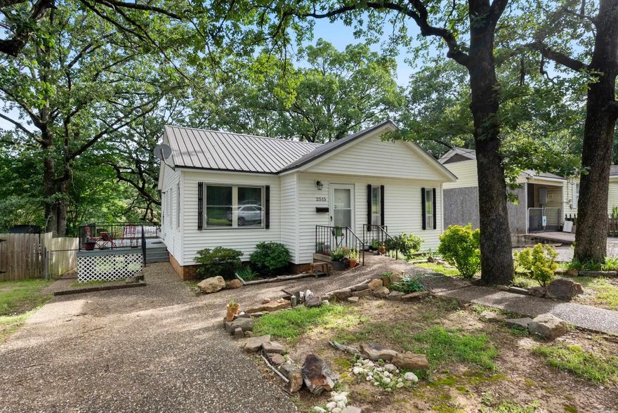 Charming Home with Big Backyard! Come see all this move-in-ready home has to offer! Updates in the last few years include durable tile flooring throughout, a low- maintenance metal roof, and a spacious deck—perfect for relaxing or entertaining. This all-electric 2 bedroom, 1 bathroom home sits on a large lot with a fenced backyard and storage shed for all your extras. Enjoy the convenience of fiber internet and a prime location close to the interstate, Burns Park, shopping, and more! Whether you’re a first-time buyer or looking to downsize, this home is a must see. Schedule your showing today! Agents see remarks