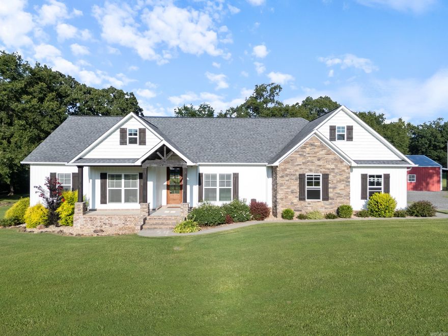 Beautifully maintained and peaceful property complete with nearly 3 acres of mature trees, small creek, shop, pool and a spacious custom-built home. This 2017 meticulously maintained home shows like new. 4-bedroom, 3 full bath thoughtfully laid out home, with a bonus office space. From the huge primary bedroom walk-in closet to the spacious walk-in pantry and mudroom. Each of the remaining three bedrooms includes spacious closet w/ built-ins as well. The kitchen features a massive granite counter island and large tiled floors along with newer black stainless steel appliances and touchless faucet. Common areas are quality textured wood floored and the sheetrock even has rounded corners. Fiber optic high-speed internet will meet your needs while taking in natural light through the large windows in the office. Outside you will enjoy a 30ft above-ground pool! A curtain French drain system throughout the yard keeps the ground dry. The spacious insulated garage has epoxy floors, an additional freezer closet, and a newly installed garage-floor mounted walk-in storm shelter. 30 x 50ft spray foamed shop with electric garage door entry complete with kitchen, toolroom & bathroom. See remarks.