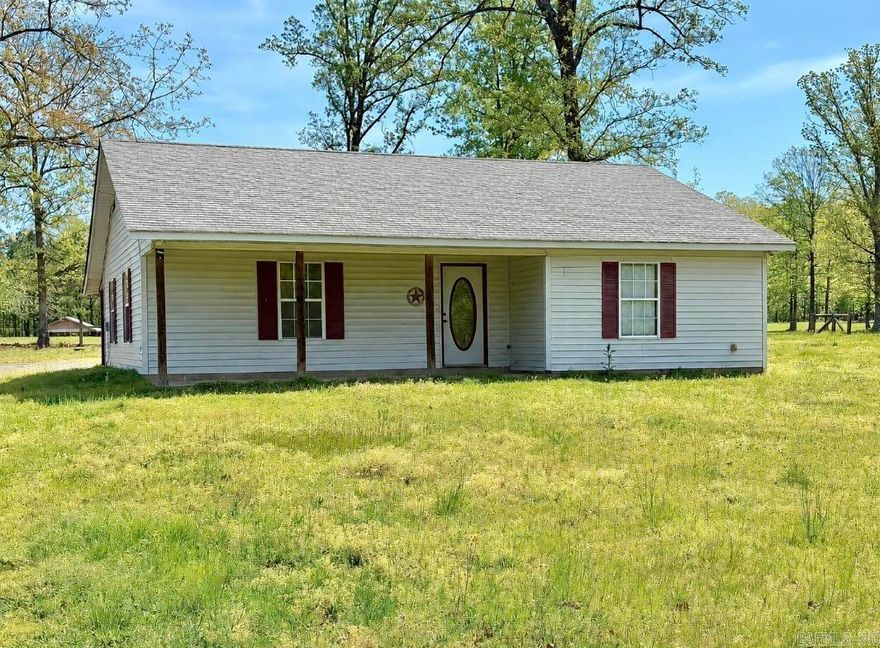 This 3-bedroom, 2-bath home sits on 2.18 acres, offering privacy and a quiet rural setting. Conveniently located just a short drive from town, this home would make a great starter home or an excellent option for those looking to downsize while still enjoying space and privacy. The property provides plenty of space for outdoor activities, gardening, or simply relaxing in a fully fenced in yard.  A storage building is also included, offering additional space for tools, equipment, or hobbies.