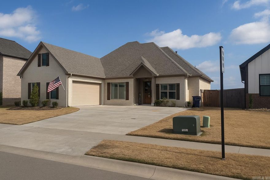 Beautiful 3-bedroom 2-bath home with a bonus room. Perfectly situated on a great lot in one of Maumelle’s most desirable and growing neighborhoods. This home features a spacious open layout, modern finishes, and plenty of natural light throughout. Enjoy 12' ceilings in the great room, large backyard, gas cook top, master shower with 2 shower heads, plus the bonus room offers flexible space for an office or playroom. Conveniently located near parks, schools, and shopping — this home combines comfort, style, and a prime location!