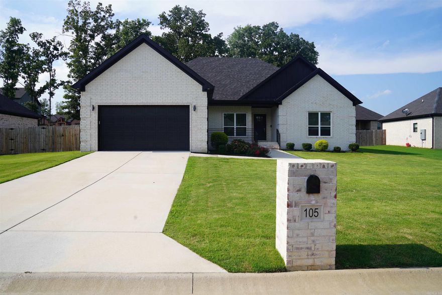 Better-than-new home in Hidden Valley Estates! Built in 2023 and situated inside Beebe city limits, this beautiful one-story home offers 4 bedrooms, 2 bathrooms, and approximately 2,121 square feet of comfortable living space. The open floor plan features a spacious living area, a well-appointed kitchen with breakfast bar, and a dining space perfect for everyday living or entertaining. The primary suite includes a large walk-in closet and private bath, while three additional bedrooms provide flexibility for guests, family, or home office needs. Additional highlights include laundry room, ample storage, a large garage with room for two vehicles and a 6 ft privacy fence with a double gate on one side. All while being conveniently located near schools, shopping, and more but while still offering a quiet neighborhood feel. Move-in ready and waiting for its next owner — schedule your showing today! *Square footage is approximate and should be independently verified. WASHER, DRYER, & KITCHEN FRIDGE TO CONVEY AT NO VALUE**