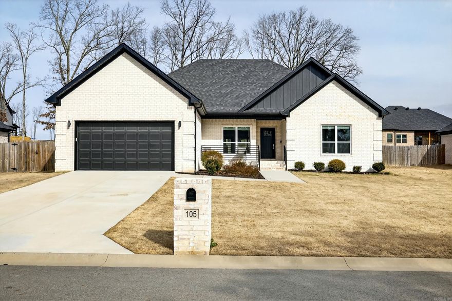 Better-than-new home in Hidden Valley Estates! Built in 2023 and situated inside Beebe city limits, this beautiful one-story home offers 4 bedrooms, 2 bathrooms, and approximately 2,121 square feet of comfortable living space. The open floor plan features a spacious living area, a well-appointed kitchen with breakfast bar, and a dining space perfect for everyday living or entertaining. The primary suite includes a large walk-in closet and private bath, while three additional bedrooms provide flexibility for guests, family, or home office needs. Additional highlights include laundry room, ample storage, a large garage with room for two vehicles and a 6 ft privacy fence with a double gate on one side. All while being conveniently located near schools, shopping, and more but while still offering a quiet neighborhood feel. Move-in ready and waiting for its next owner — schedule your showing today! *Square footage is approximate and should be independently verified. WASHER, DRYER, & KITCHEN FRIDGE TO CONVEY AT NO VALUE**