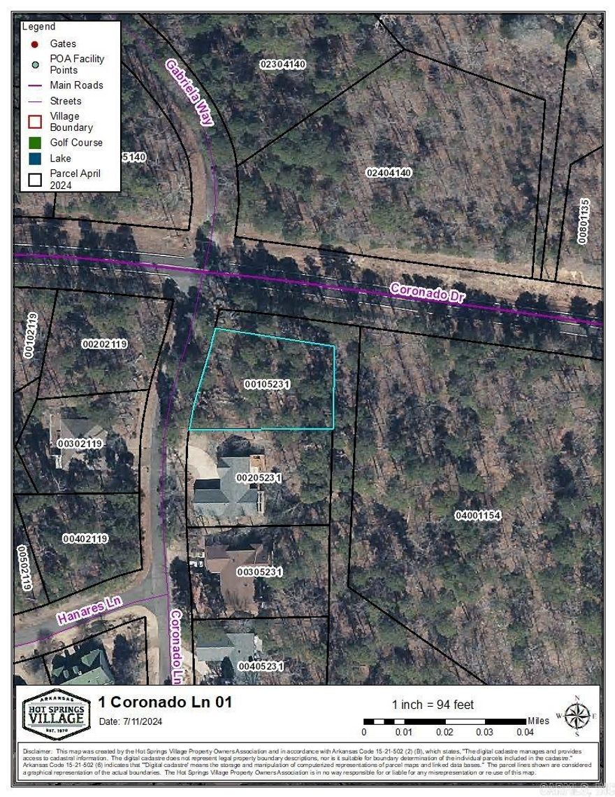 ne Time Buy in Fee for Hot Springs Village of $250.   A monthly POA fee of $49 also applies. Owner Financing Available with $2,000 Deposit.  Roads maintained by POA.    Hot Springs Village is a gated community with 9 golf courses, 11 lakes, 30 plus miles of walking trails, state of the art fitness complex, indoor/outdoor pickleball courts and an outdoor pool.