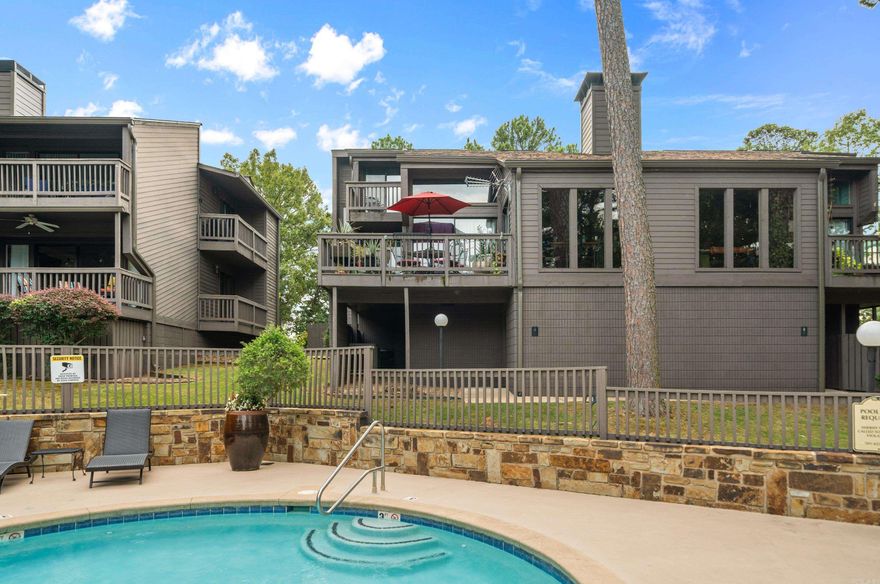 This spacious 3-bedroom, 3-bath condo is an exceptional find in this price range.  Tucked away in the gated South Shore subdivision, this ground-level unit features large picture windows and multiple balconies, giving you a front-row seat to the resort-style amenities - with the pool, sundeck, and tennis court all just steps away. The view blends the crisp blue of the pool with lush green trees and landscaped grounds, capturing both the energy of South Shore Resort, and the privacy of your own retreat. Inside, each bedroom is its own en-suite, complete with a private bath—ideal for guests, family, or rental flexibility. You’ll appreciate the granite countertops throughout, and thoughtful finishes that bring both comfort and style. This home has been lovingly cared for by the same owner for over 25 years, evident in the pride of ownership throughout. As a bonus, short-term rentals are allowed, making this a great investment opportunity as well as a primary residence.