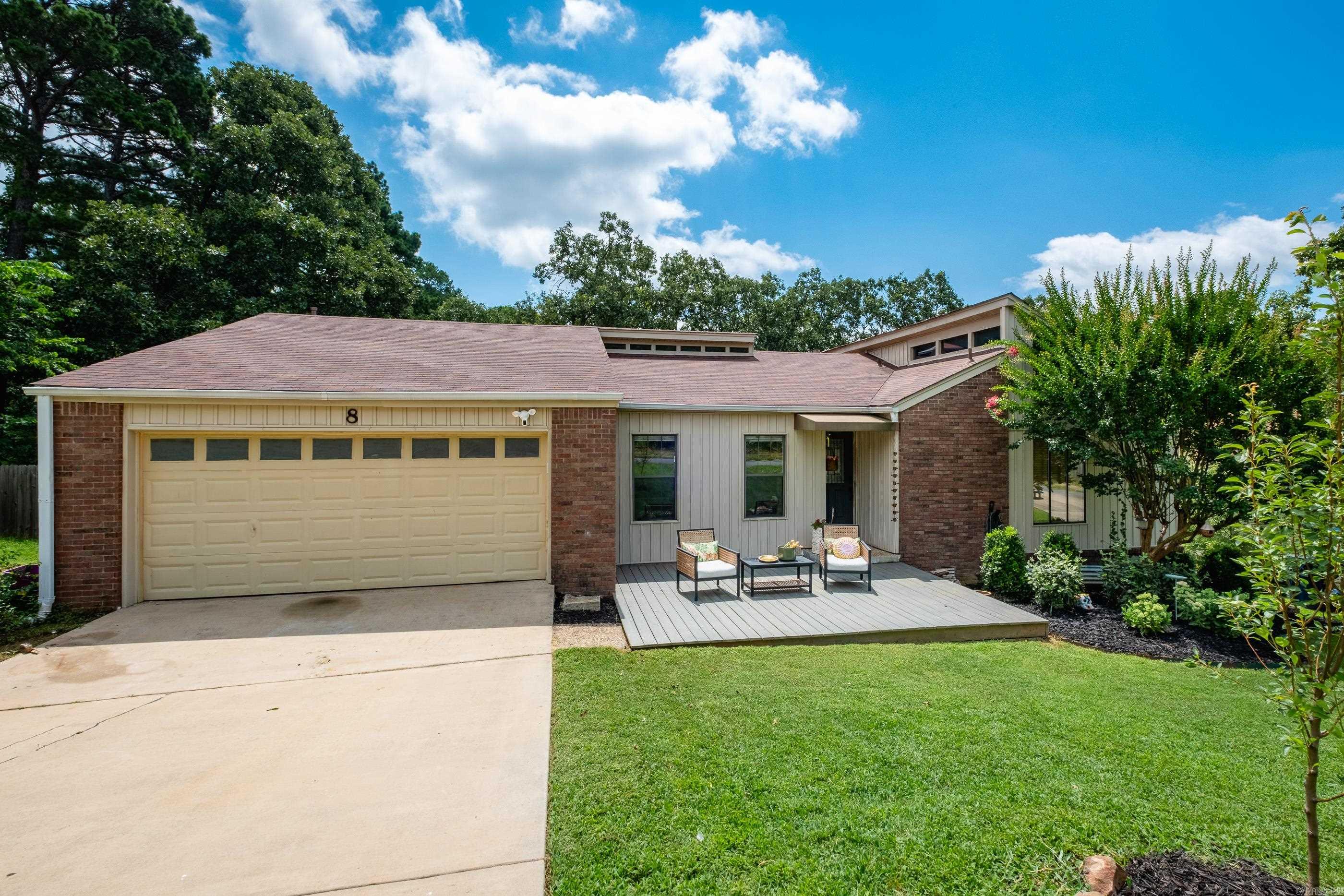 Fantastic one level home in Maumelle with beautiful architectural design! Tons of light throughout the home with high ceilings and open floor plan. Solid surface flooring throughout with tile and LVT making it very low maintenance. Granite in the kitchen and fun wallpaper accents throughout. Formal dining room can easily be another living space or office. Large deck overlooks the huge fully fenced backyard. Enjoy the walking trails throughout Maumelle two doors down and the community center with gym and pool!