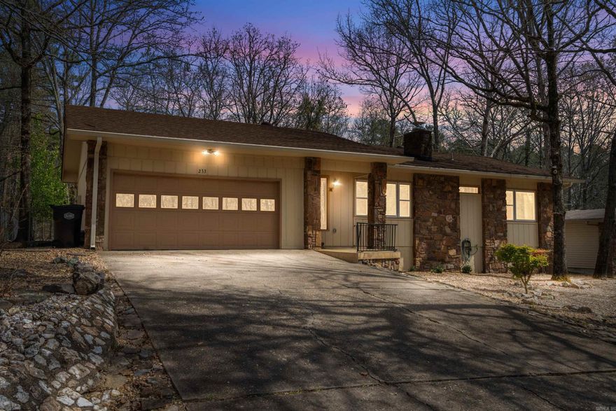 Check out this gem in the heart of Hot Springs Village, just minutes from the Coronado Fitness Center, tennis courts, and Lake Coronado. You will be welcomed by vaulted ceilings and beautiful wood beams. Enjoy this great space as it flows from the living room, dining, and quaint sunroom bringing in fabulous natural light. This home has 3 bedrooms, 2 bathrooms, and features stunning updates throughout. Updates include fully renovated kitchen and bathrooms, roof replacement, windows, flooring, gutters, and landscaping, all completed between 2018 & 2019. Come see why this home should be your next home!  Agents: see remarks for showing instructions. Square footage includes the sunroom.