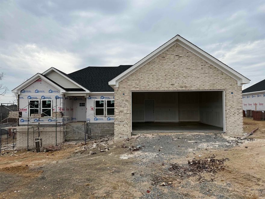 NEW CONSTRUCTION HOME! Located only 2-3 minutes from 67/167/I57 this 3-Bed, 2-Bath home is in a new neighborhood, soon to be ready for a new family! This home is ideal for someone living & working in the greater Cabot area, commuting to LRAFB, commuting to Conway, commuting to Searcy or elsewhere! Entering the homes foyer you see the living room ahead of you w/9' tall ceilings. This is an open concept home w/a split floorplan. The kitchen, dining & living room provide an ideal home for entertaining & making memories! The Master Bed & Bath & Laundry are located on the left rear of home. Laundry connects to Master Bath making this easy to move clothes to your bedroom too! The other two bedrooms are located on the right of the house as well as the guest bathroom being located in the right center of the home. These homes are fantastic homes for most all budgets whether a first-time home buyer, a first upgrade home or retirement home to downsize. Not to mention this home is also 3-minutes to the Cabot Schools Pre-K North and 9-minutes to Greystones Cypress Creek Golf Course too! Fantastic location & fantastic home! Do not miss out! Projected Finish April 2026. See Agent Remarks.