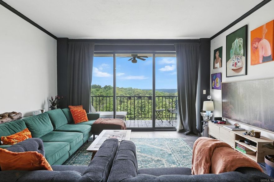 Step inside this beautifully updated 2 bed, 2 bath condo perched on the 8th floor @ Treetops lane. Offering an artistic ambiance with modern, moody tones. Enjoy panoramic views of treetops, the shimmering Arkansas River, and the scenic bluffs—all from your private balcony, accessible from both bedrooms.  A thoughtful split floor plan offers ideal privacy or flexible space for guests or a home office. Nature lovers will appreciate direct access to the Arkansas River Trail, perfect for peaceful walks, bike rides, and exploring miles of riverfront beauty.  Amenities include 24/7 concierge service, covered parking, two storage units, a private walking trail, community room and a cozy BBQ area. You're just steps from Riverdale local favorites like Buffalo Grill, Maddie’s Place, and The Fold, and only minutes from Murray Park, Big Dam Bridge, and downtown Little Rock.   Utilities are simple—only pay electric! **Please note - this is PET FREE facility **POA has 10 day first right of refusal*