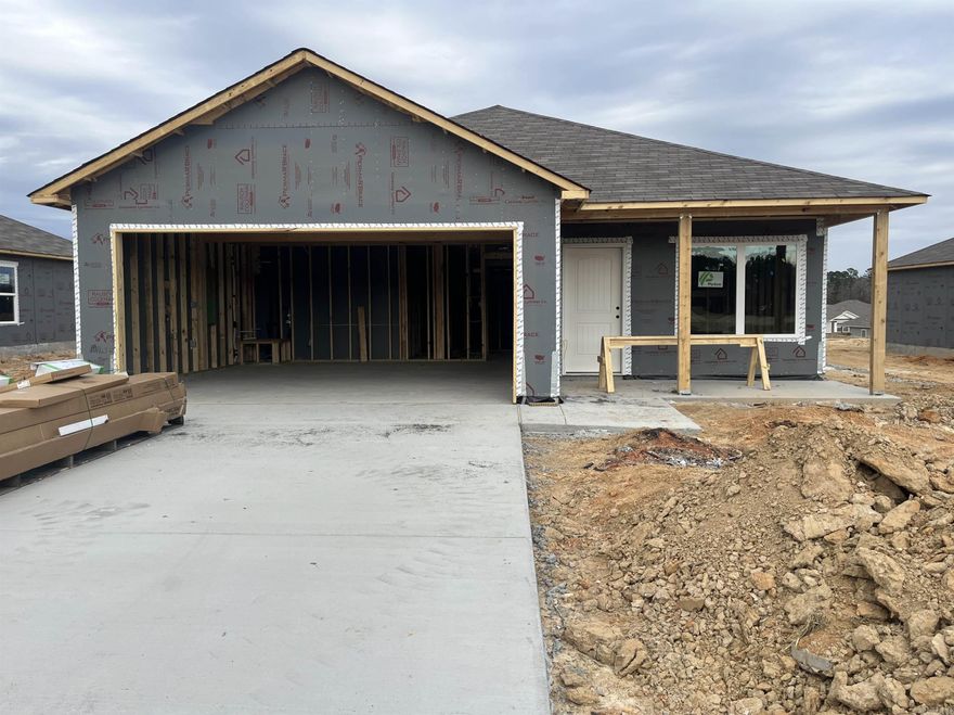 The appealing  Carlisle plan is rich with curb appeal with its welcoming covered entryway and front yard landscaping. This one-story home features 3 bedrooms, 2 bathrooms, as well as a flex room. The living room is an open layout into the dining area and kitchen. Enjoy abundant counterspace and a large pantry as well! The master suite features a walk-in closet. The laundry room, conveniently located just off the garage, is perfect for any sized family. Learn more about this home today!   **SEE SHOWING REMARKS & AGENT REMARKS FOR IMPORTANT INFORMATION**