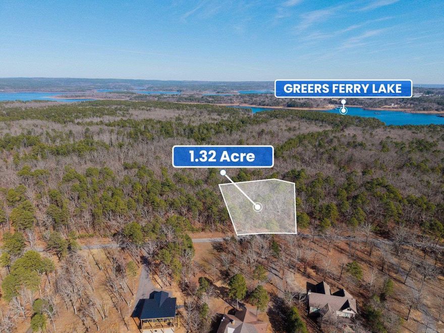 1.32-acre wooded lot in Cleburne County near Greers Ferry Lake. Perc test passed, ready to build. Gentle slope, paved access, and great privacy. Ideal for a home or getaway with easy access to boating and outdoor recreation.