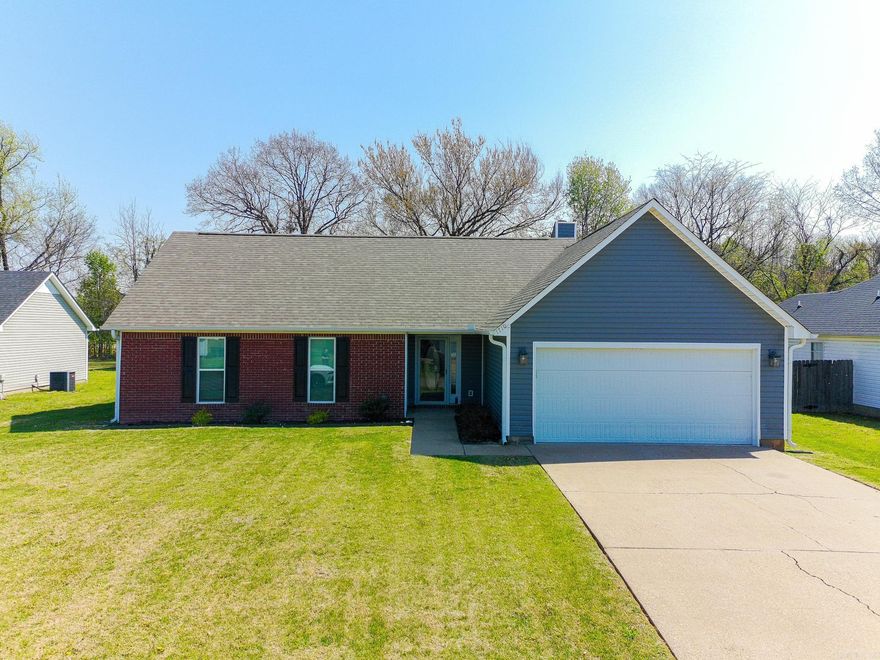 Discover this move-in-ready 3-bedroom, 2-bath home at 1710 Hibiscus in Jonesboro, Arkansas, offering high-end finishes for this price point. This single-level home features approximately 1,382 square feet of heated and cooled living space, a 2-car attached garage, and a low-maintenance brick and vinyl exterior. Inside, you will find a comfortable layout with a spacious living area featuring a fireplace, a formal dining space, and updates throughout including stainless steel appliances, newer LVP flooring, and ceramic tile. The primary suite includes a tiled shower, and the home is equipped with central heat and air. Outside, enjoy a patio and fenced backyard in a quiet neighborhood setting. Conveniently located near NEA Baptist Hospital, shopping, and other local amenities, this property is offered at $225,000.